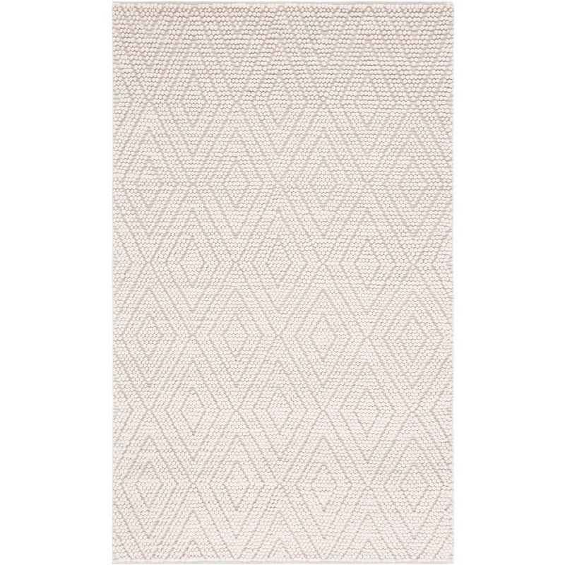 Ivory Handwoven Wool 4' x 6' Rectangular Area Rug