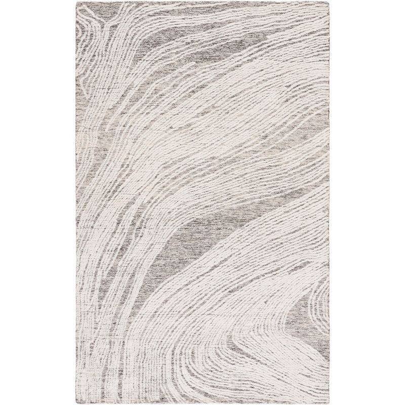 SAFAVIEH Abstract Lidija Abstract Wool Area Rug, Charcoal/Ivory, 6' x 9'