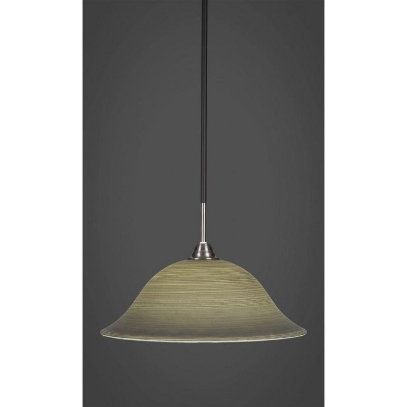 Paramount Matte Black and Brushed Nickel Glass Pendant Light