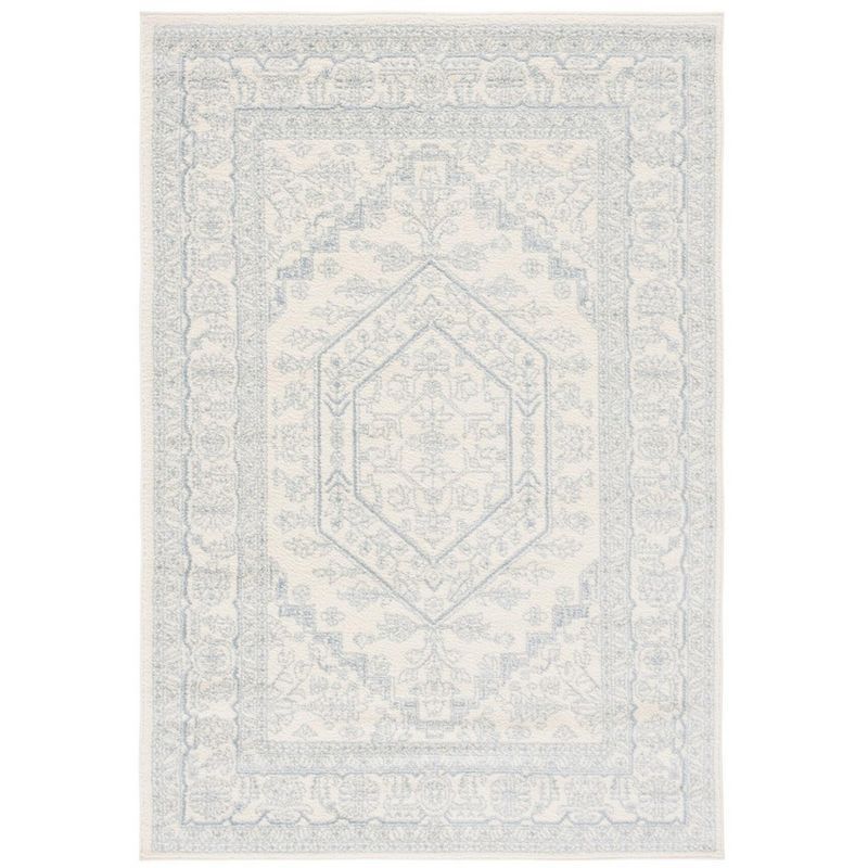 Ivory and Slate Synthetic Hand-knotted Reversible Runner