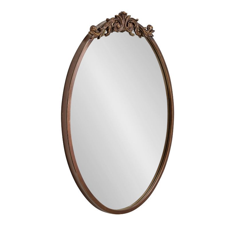 Bronze Oval Baroque Vanity Wall Mirror