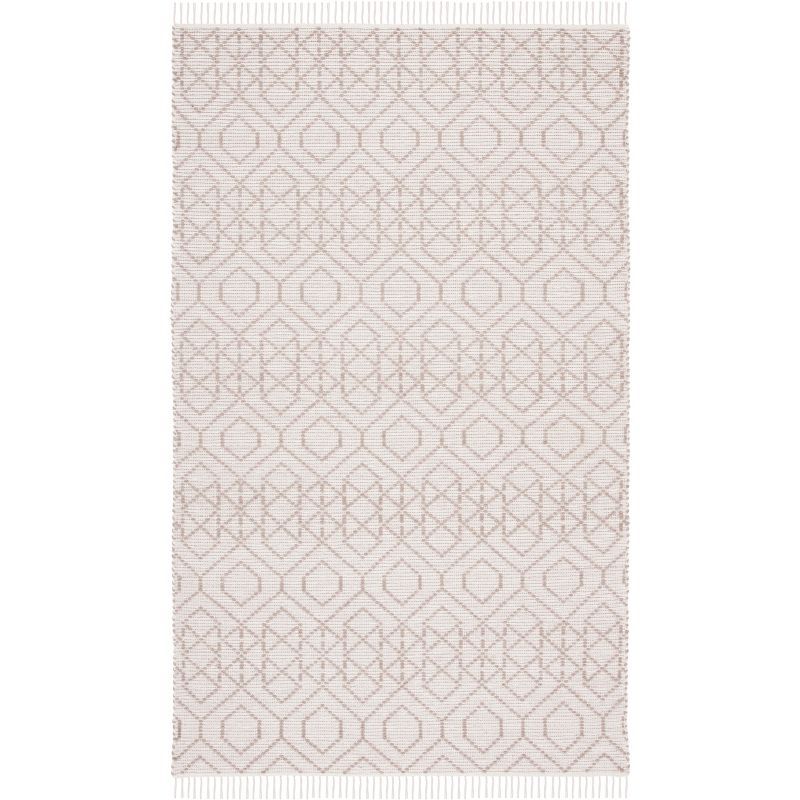 Handmade Brown and Beige Cotton Reversible 4' x 6' Rug