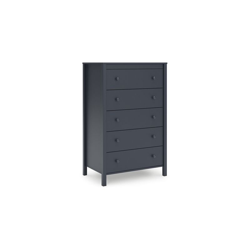 Navy Blue Transitional 5-Drawer Tall Dresser with Levelers