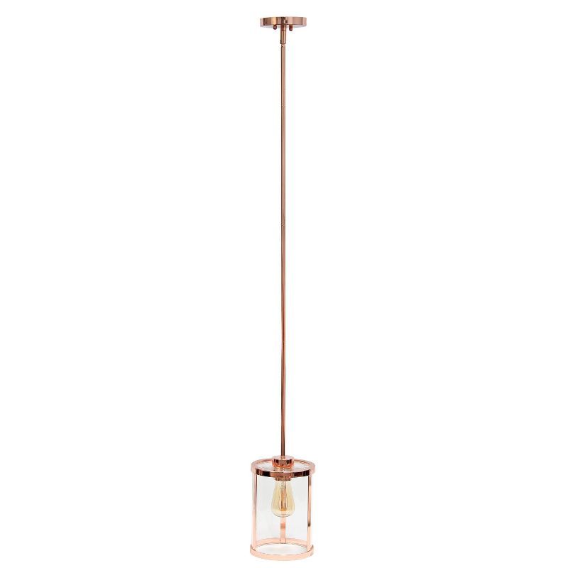 Rose Gold Farmhouse 55" Adjustable Glass Pendant Light