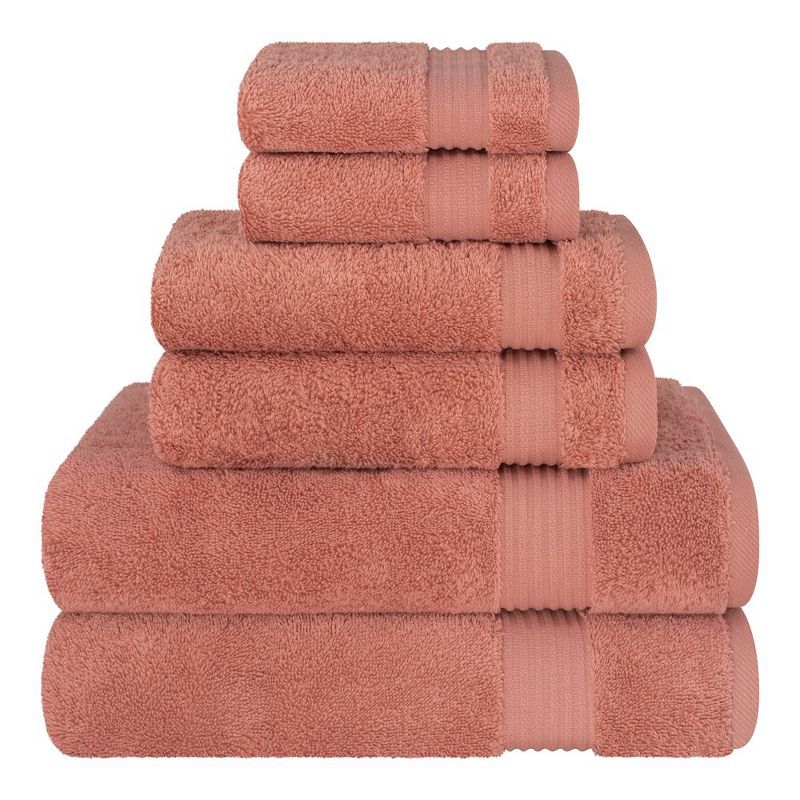 Coral Turkish Cotton 6-Piece Bath Towel Set