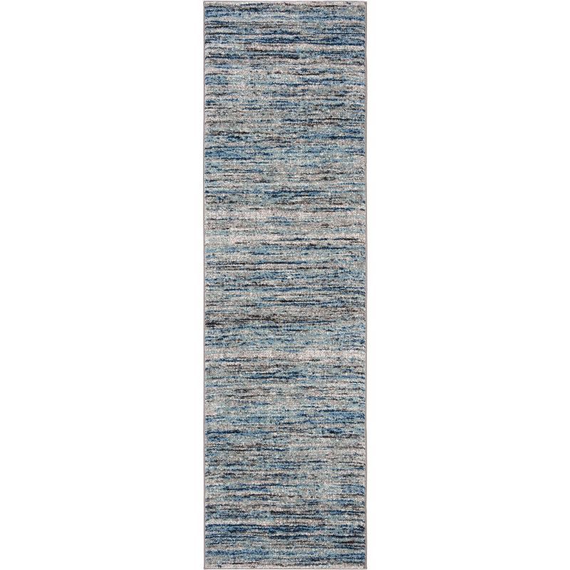 Celestial Spark Blue and Gray 2'3" x 8' Easy-Care Runner Rug