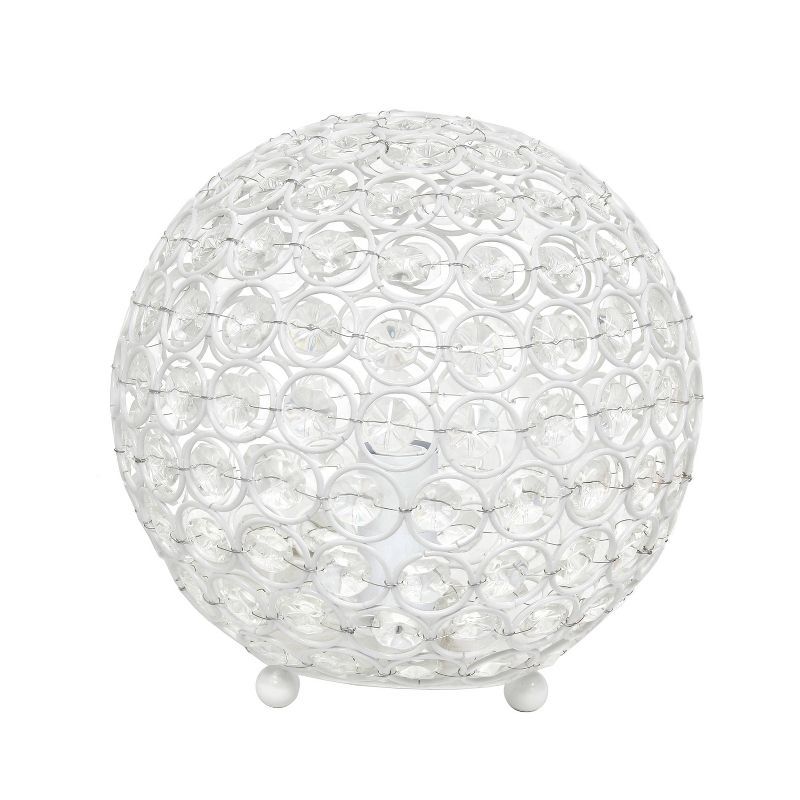 White Crystal Sequin Table Lamp for Kids Nursery