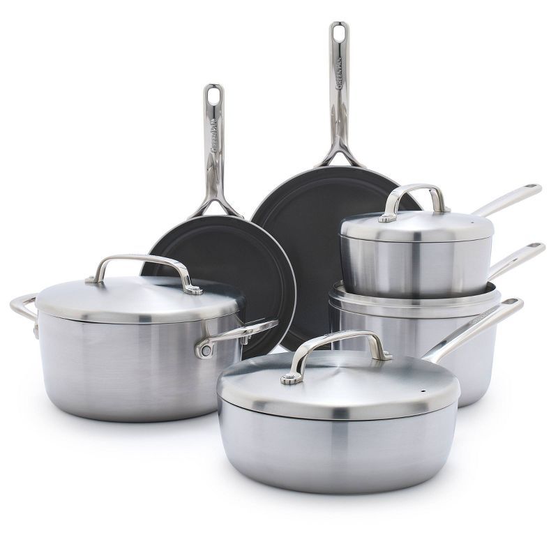 GreenPan GP5 Stainless Steel 5-Ply Ceramic Nonstick 13-Piece Cookware Set