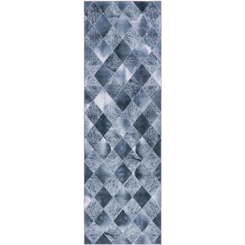 Gray Faux Hide Non-Slip Washable Rug, 30" x 7"