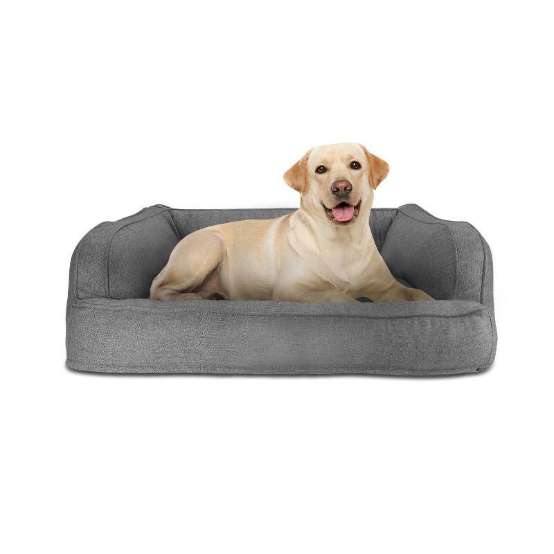 Gray Orthopedic Elevated Chew Resistant Dog Bed