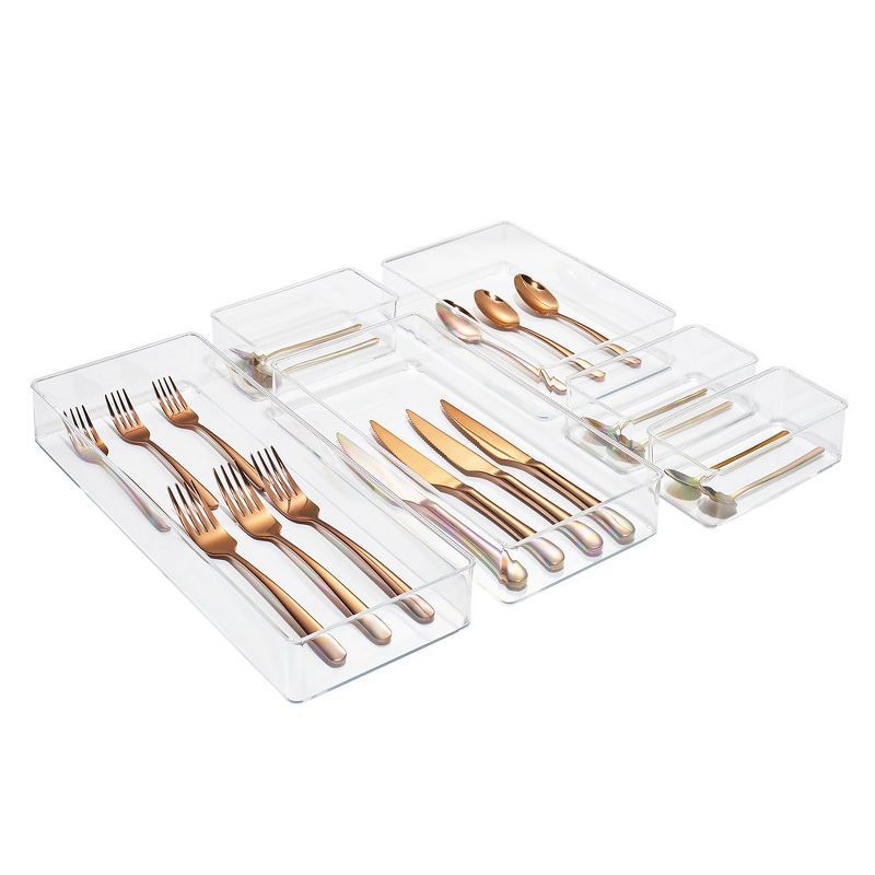 Clear Acrylic 6-Piece Kitchen Drawer Organizer Set