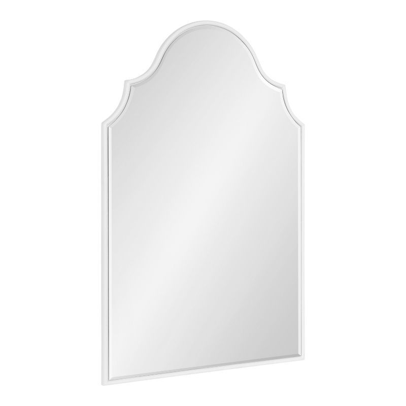 Leanna Coastal Arched Wall Mirror with Scalloped Edges, 20x30, White