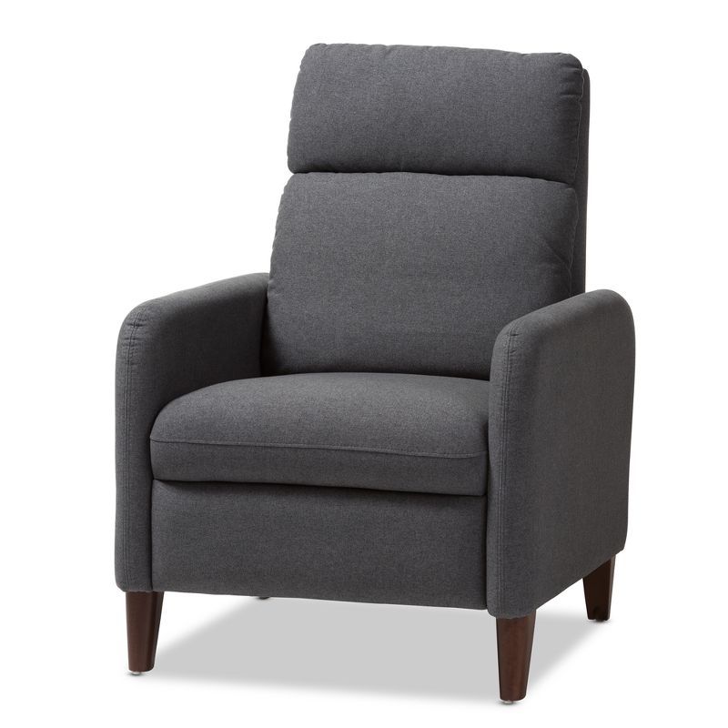 Casanova Mid-Century Modern Gray Fabric Recliner Chair