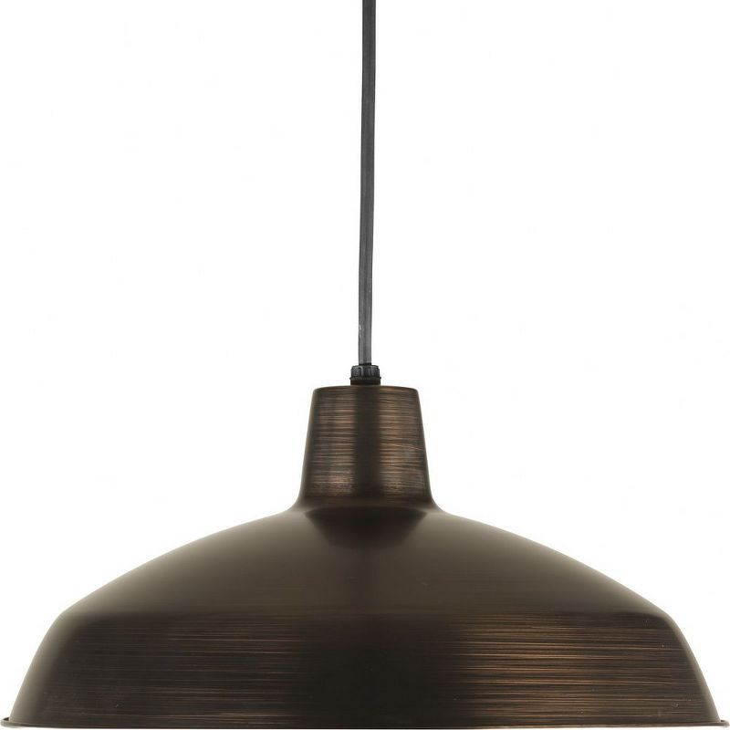 Venetian Bronze 16" Industrial Pendant Light with Glass Shade