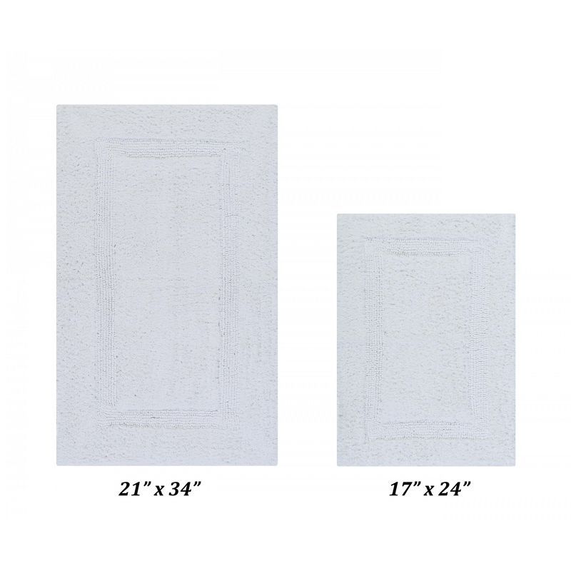Lux White 100% Cotton Tufted Reversible Bath Rug Set
