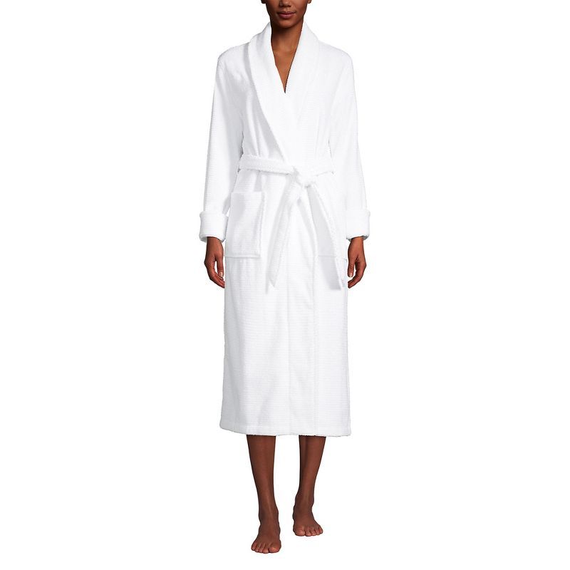 XL White Cotton Terry Cloth Long Spa Bath Robe