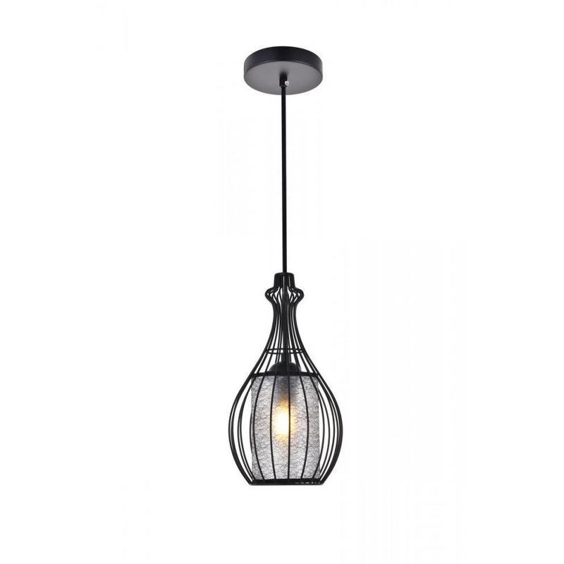 Miya Contemporary Black Pendant Light 6.7" Acrylic & Metal