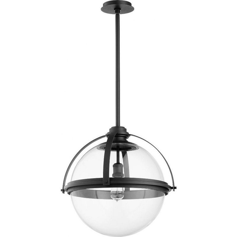 Noir Glass Globe Pendant Light with Black Finish