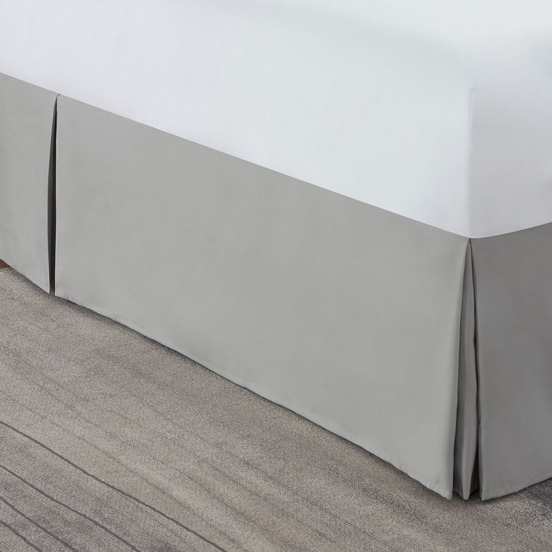 Light Gray Polyester King Split Corner Bedskirt