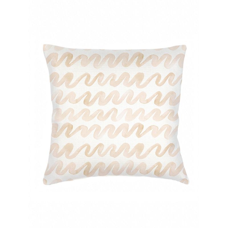 Beige and White Linen Euro Pillow with Down Insert 26x26