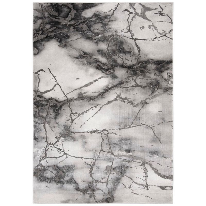 Gray Abstract Hand-knotted Synthetic 8' x 10' Area Rug