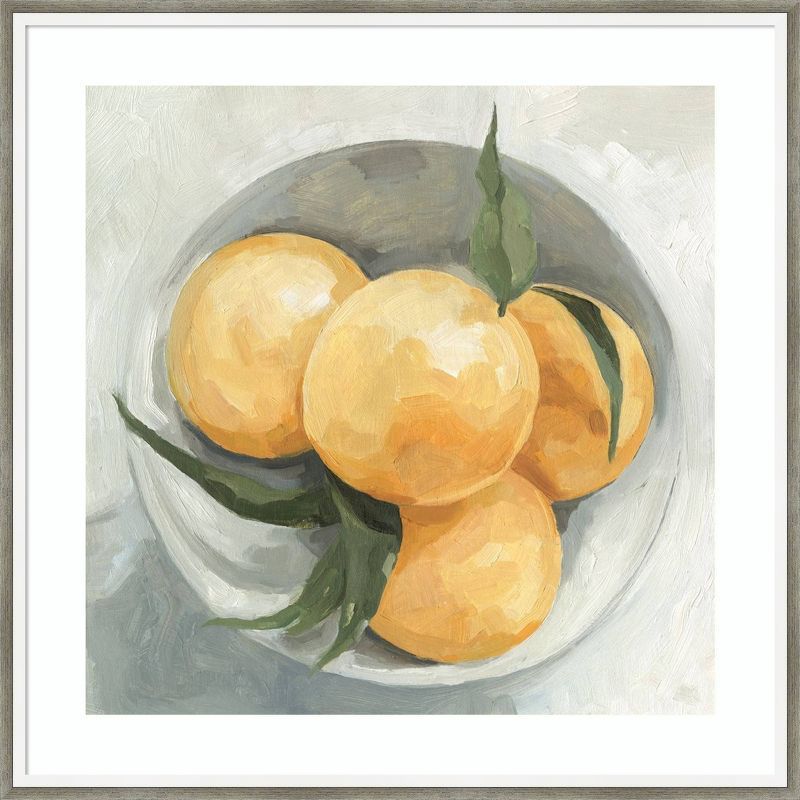 30" x 30" White and Yellow Fruit Bowl Landscape Print