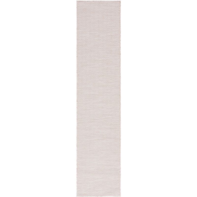 Beige and Ivory Hand-knotted Wool Runner Rug