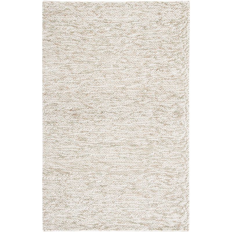 Sage and Ivory Hand-Tufted Wool Rectangular Area Rug 4' x 6'