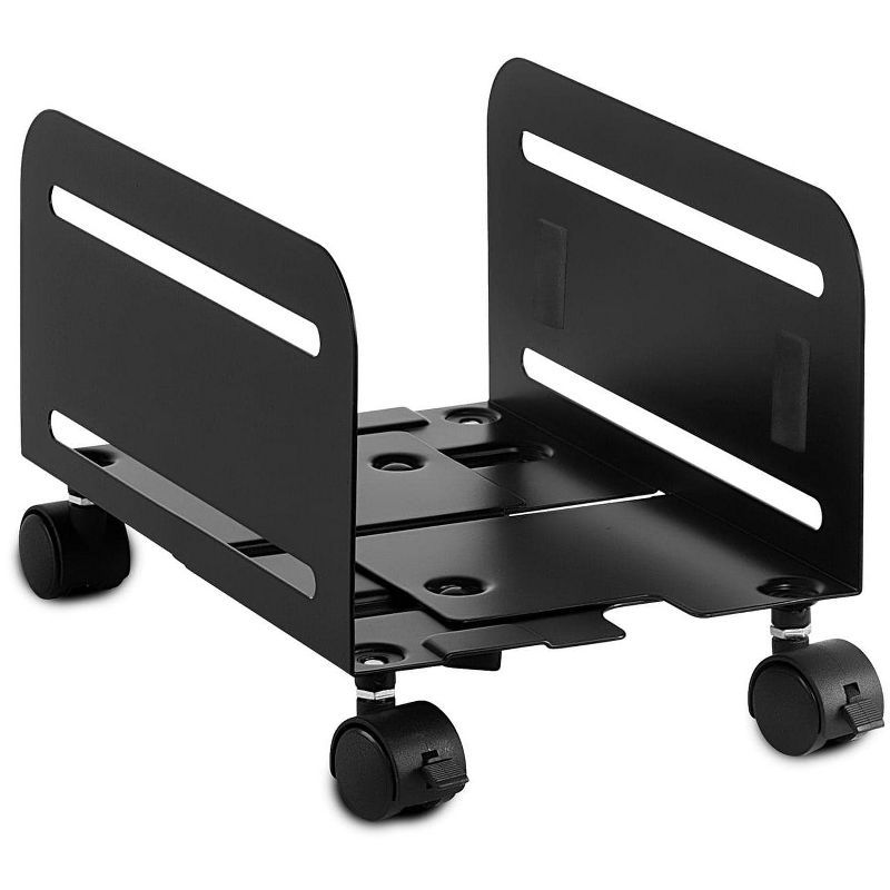 Adjustable Black Steel CPU Cart with Wheels