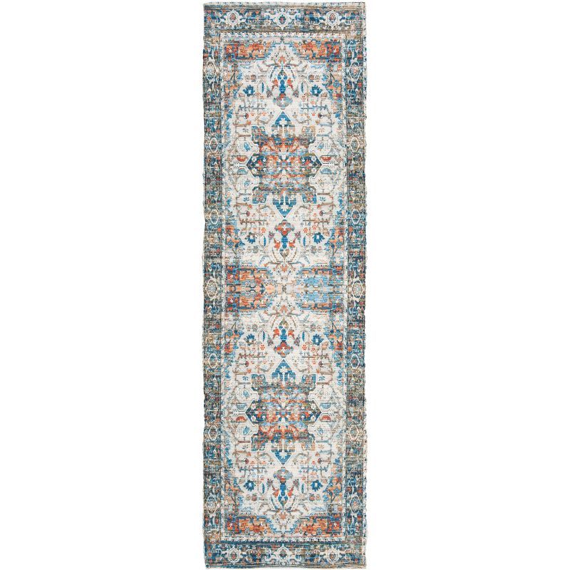 Hand-Loomed Coastal Breeze Gray Cotton Flatweave Runner Rug - 27" x 6"