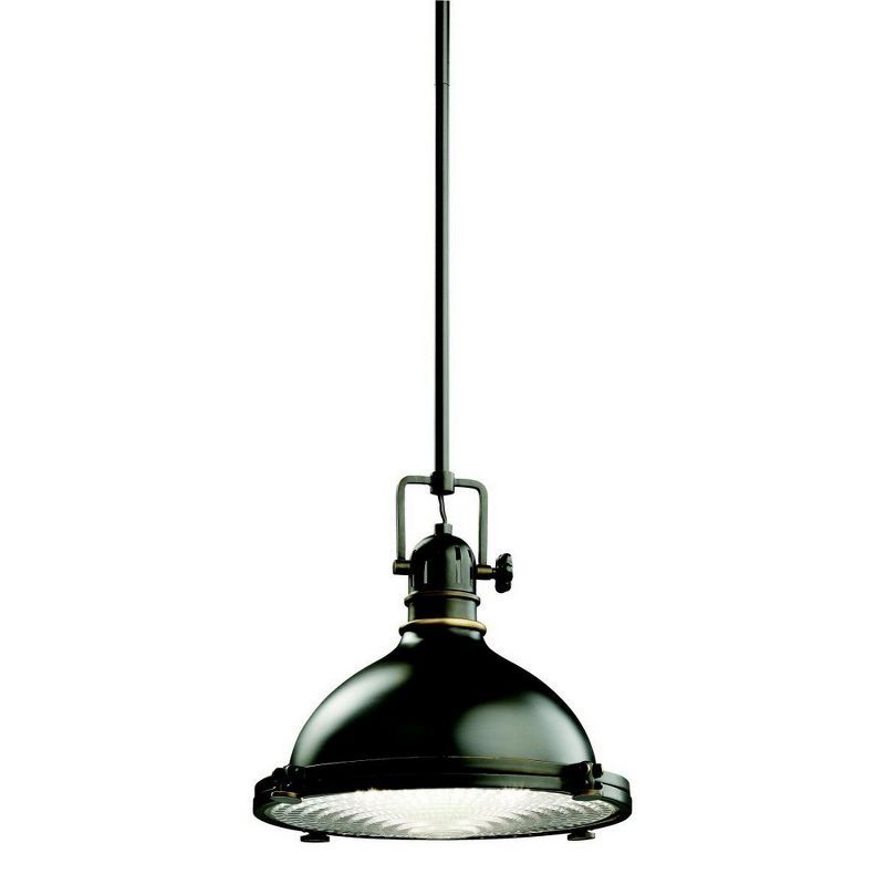 Hatteras Bay 11" Olde Bronze 1-Light Pendant with Glass Shade