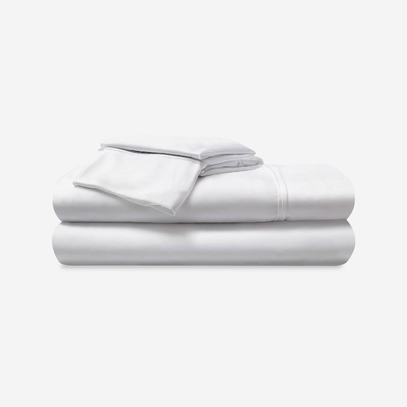 Bright White Queen Bamboo Cotton Sheet Set