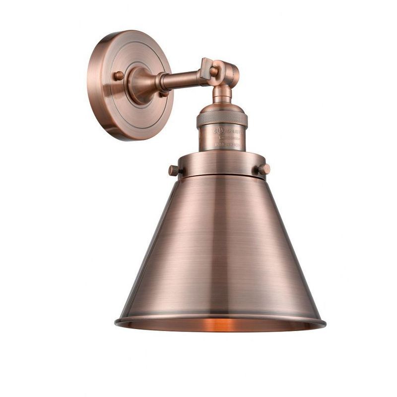 Adjustable Copper Cone-Shaped Sconce with Dimmer Capability