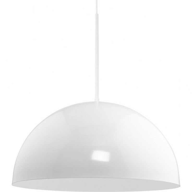 Perimeter 23.62" White Bowl Pendant with Brushed Nickel Finish