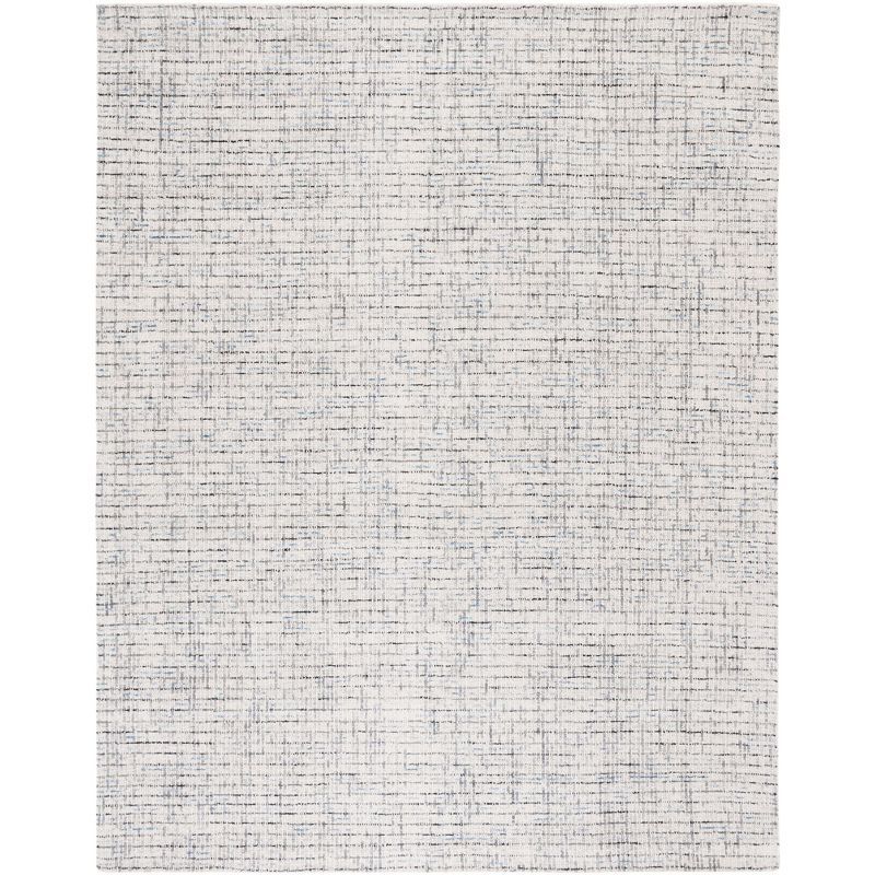 Hand-Tufted Grey/Ivory Wool Abstract Rug, 8' x 10'