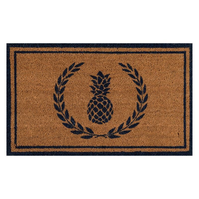 Navy Pineapple Coir Outdoor Doormat 18" x 30"