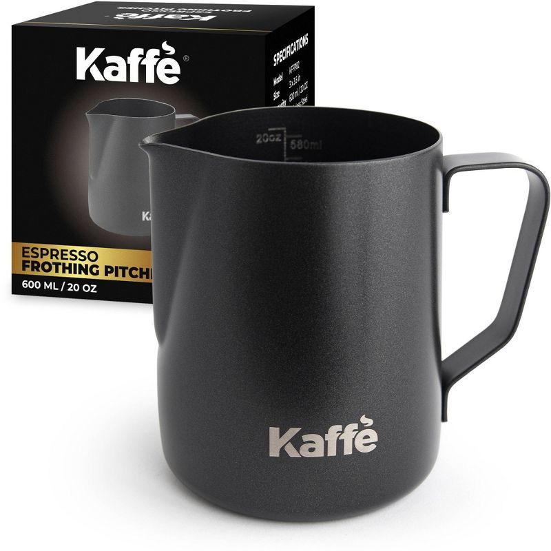 Kaffe Matte Black Stainless Steel 20oz Frothing Pitcher