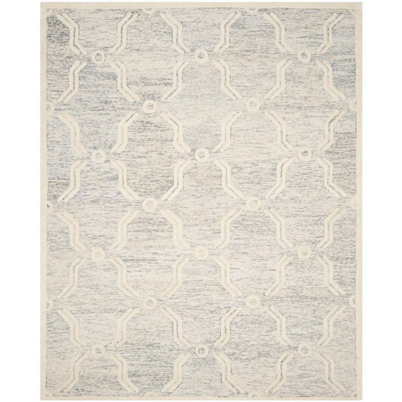 Handmade Light Grey Ivory Wool 8' x 10' Tufted Area Rug