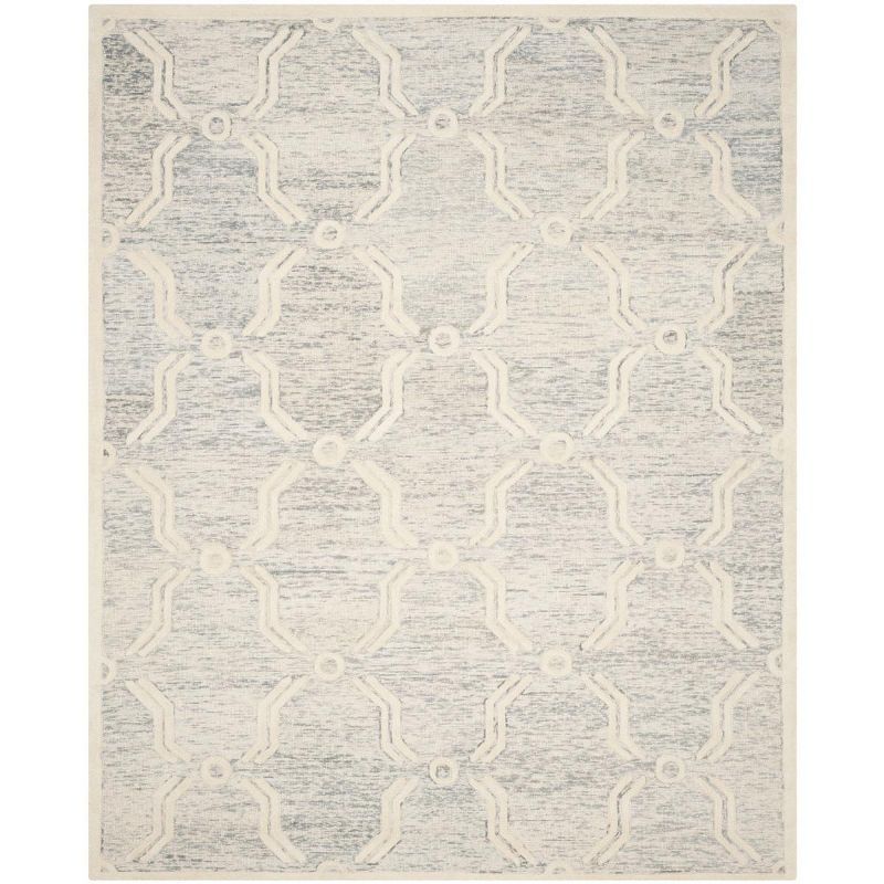 Handmade Light Grey Ivory Wool 8' x 10' Tufted Area Rug