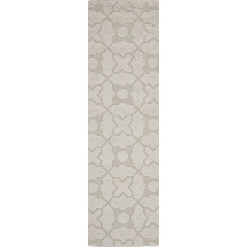 Gray Hand-Tufted Wool Non-Slip Area Rug, 27" x 7"