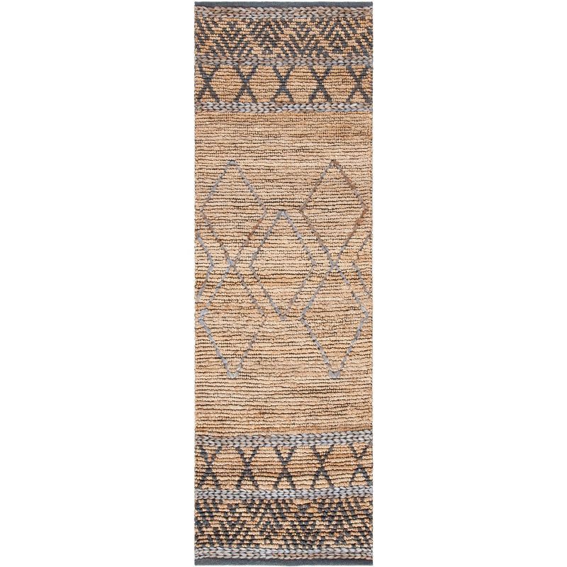 Hand-Woven Beige and Gray Jute Area Rug