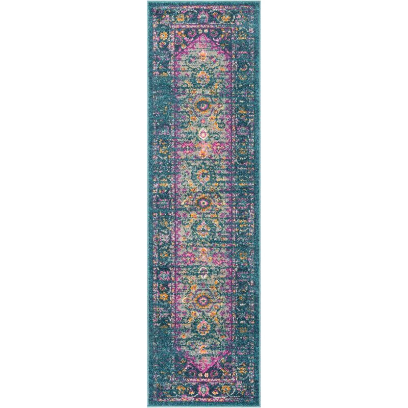 Lavish Purple Elegance 27" Synthetic Easy-Care Hand-Knotted Runner Rug