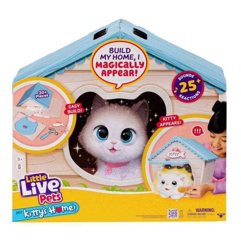 Interactive White Plush Kitty with DIY Home Kit