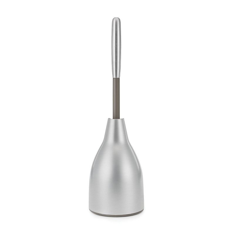 Brushed Stainless Steel Toilet Plunger Caddy Set