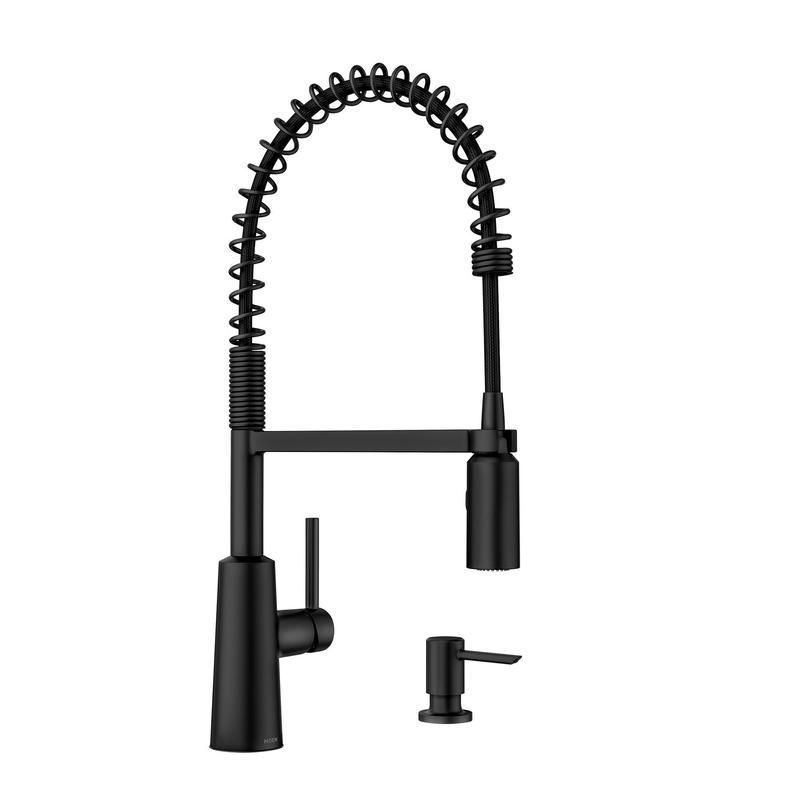 Moen Nori Matte Black High-Arc Kitchen Faucet with Pull-Down Sprayer