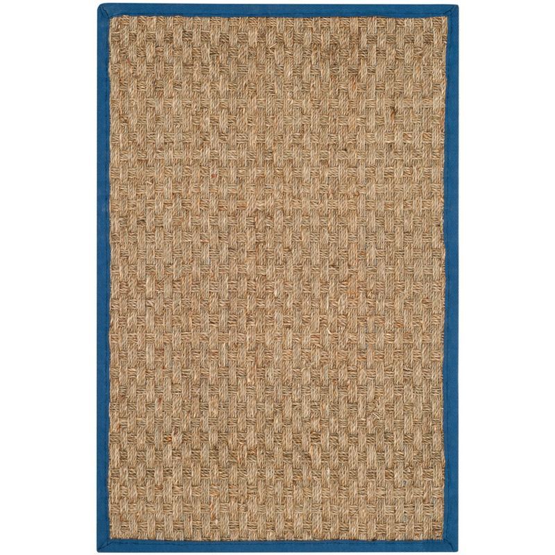 Natural Jute and Cotton Border Area Rug 2'6" x 4'