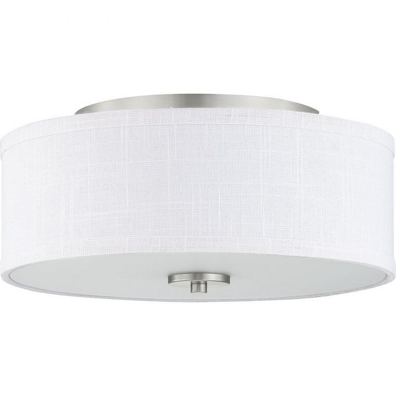 Elegant 15" Brushed Nickel Drum Flush Mount Ceiling Light