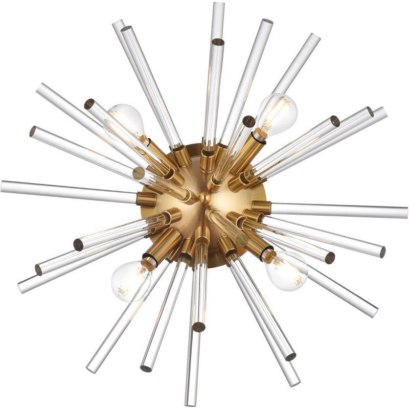 Gold and Clear Crystal 18-inch Dimmable Wall Sconce