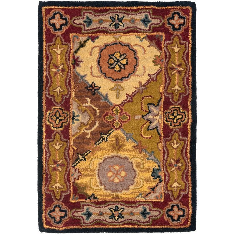 Heritage Multi-Red Hand-Tufted Wool Area Rug, 2 x 3 ft