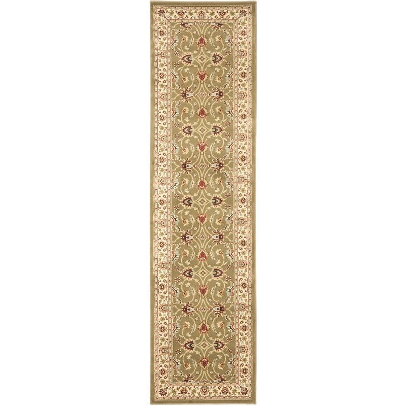 Ivory and Green Safavid Style Hand-knotted Area Rug